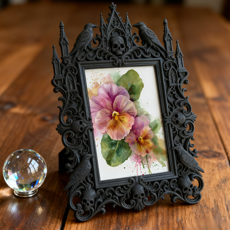 Gothic Dark Frame | Dark Lounge Bar Photo Frame, Waterproof Plastic, Desktop/Wall