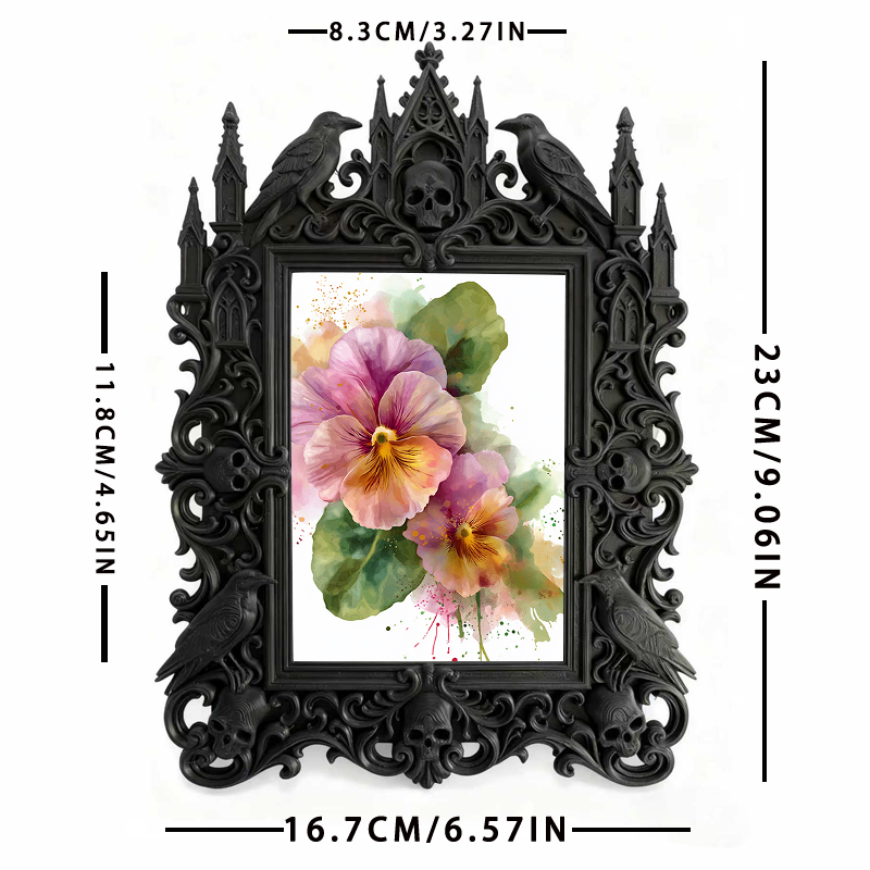 Gothic Dark Frame | Dark Lounge Bar Photo Frame, Waterproof Plastic, Desktop/Wall