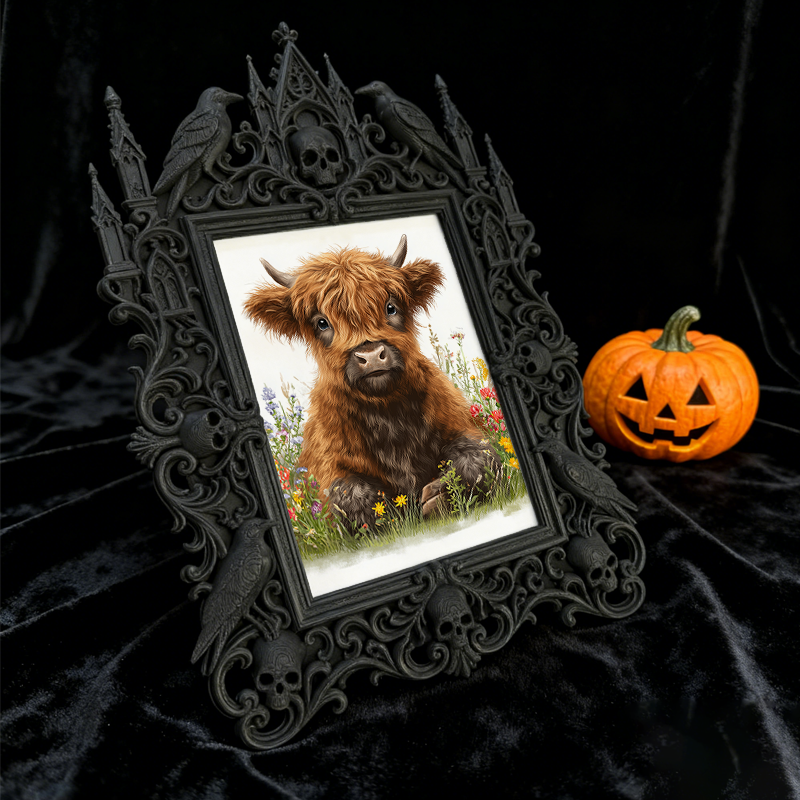 Gothic Dark Frame | Gothic Bar Shelf Decor, Photo Holder, Waterproof Plastic