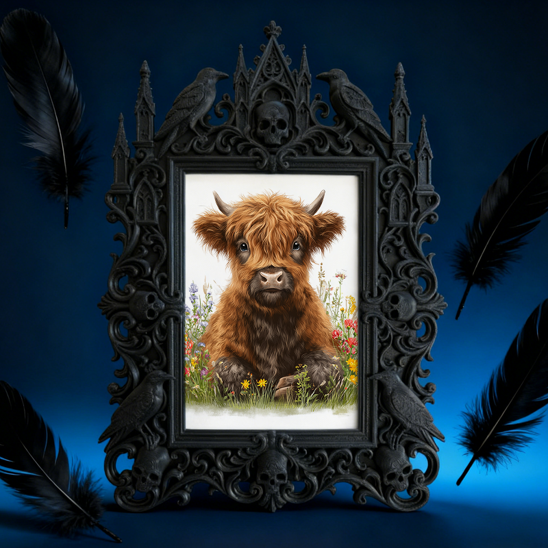 Gothic Dark Frame | Gothic Bar Shelf Decor, Photo Holder, Waterproof Plastic