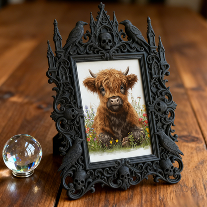 Gothic Dark Frame | Gothic Bar Shelf Decor, Photo Holder, Waterproof Plastic