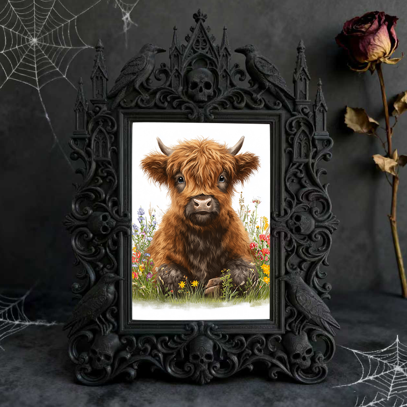 Gothic Dark Frame | Gothic Bar Shelf Decor, Photo Holder, Waterproof Plastic