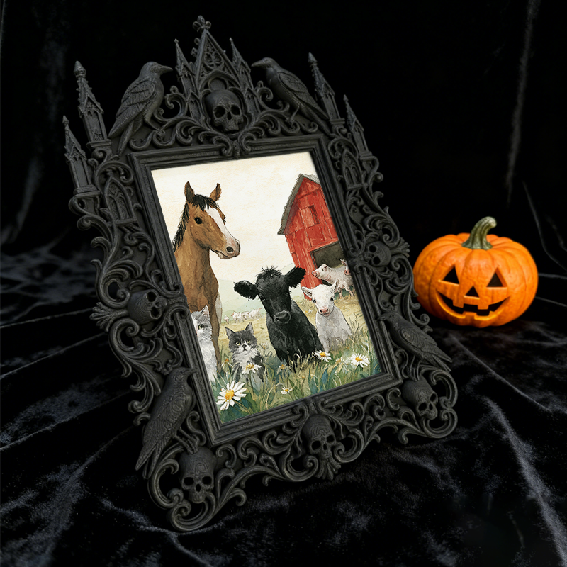 Gothic Dark Frame | Bar Counter Centerpiece, Photo Frame, Waterproof Plastic