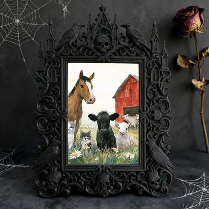 Gothic Dark Frame | Bar Counter Centerpiece, Photo Frame, Waterproof Plastic