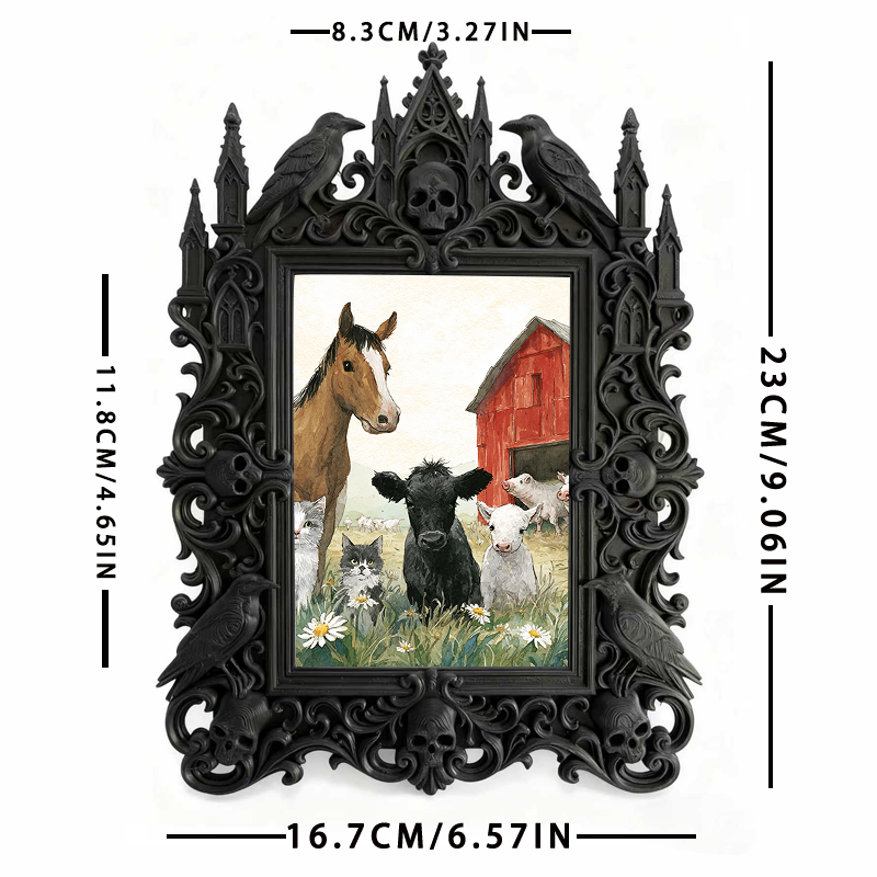 Gothic Dark Frame | Bar Counter Centerpiece, Photo Frame, Waterproof Plastic