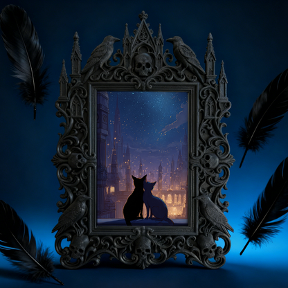 Gothic Dark Frame | Bar Entrance Corner Decor, Photo Frame, Waterproof Plastic