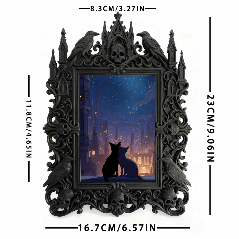 Gothic Dark Frame | Bar Entrance Corner Decor, Photo Frame, Waterproof Plastic