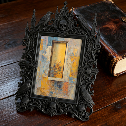 Gothic Dark Frame | Punk Pub Photo Display, Dual-use Wall/Desktop, Waterproof Plastic