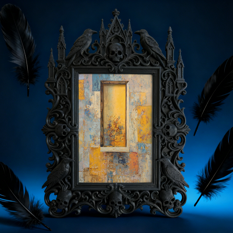 Gothic Dark Frame | Punk Pub Photo Display, Dual-use Wall/Desktop, Waterproof Plastic