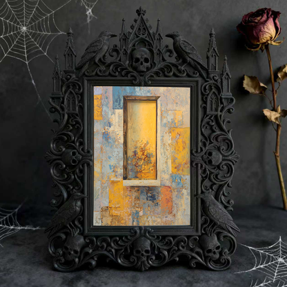 Gothic Dark Frame | Punk Pub Photo Display, Dual-use Wall/Desktop, Waterproof Plastic