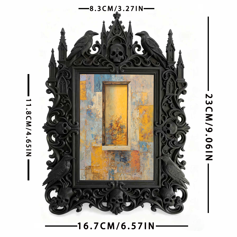 Gothic Dark Frame | Punk Pub Photo Display, Dual-use Wall/Desktop, Waterproof Plastic