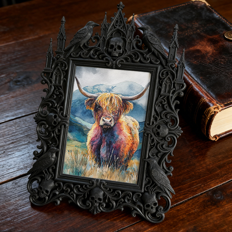 Gothic Dark Frame | Speakeasy Lounge Photo Frame, Waterproof Plastic Decor