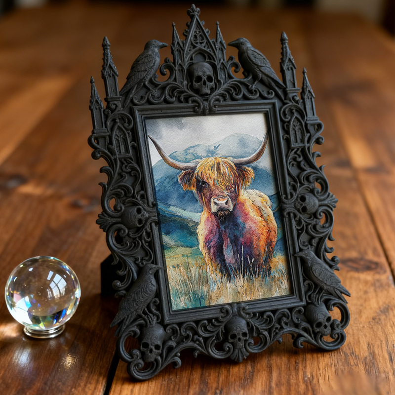 Gothic Dark Frame | Speakeasy Lounge Photo Frame, Waterproof Plastic Decor