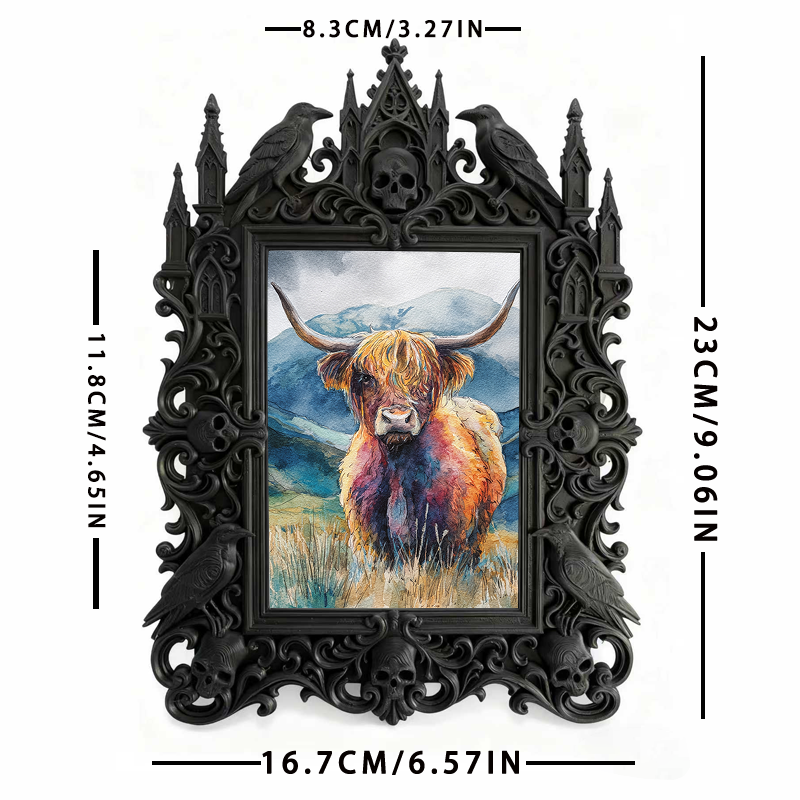 Gothic Dark Frame | Speakeasy Lounge Photo Frame, Waterproof Plastic Decor