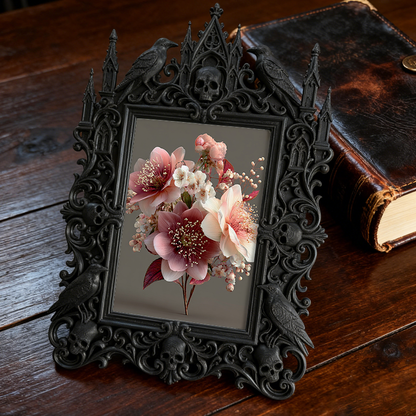 Gothic Dark Frame | Gothic Bar Counter Photo Prop, Wall-mountable/Desktop, Waterproof Plastic