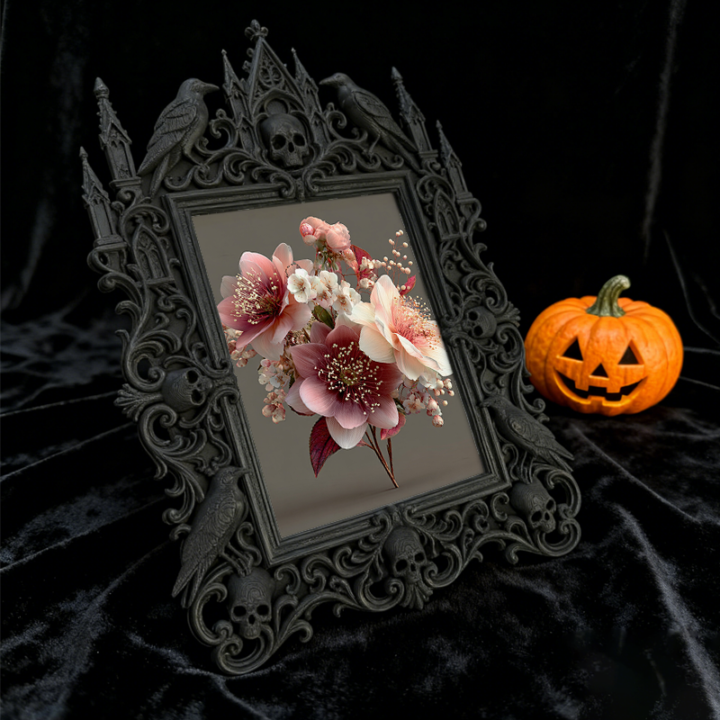 Gothic Dark Frame | Gothic Bar Counter Photo Prop, Wall-mountable/Desktop, Waterproof Plastic