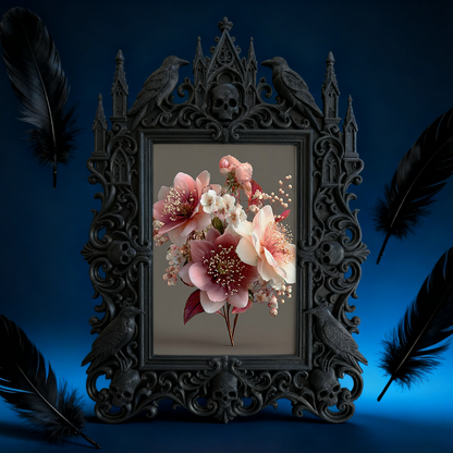 Gothic Dark Frame | Gothic Bar Counter Photo Prop, Wall-mountable/Desktop, Waterproof Plastic