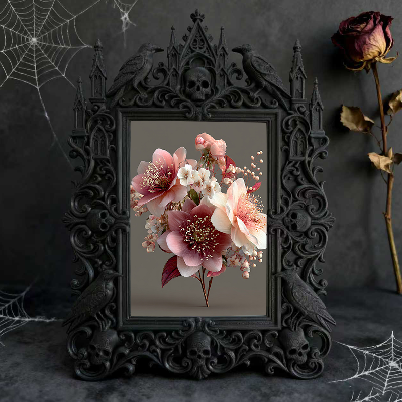 Gothic Dark Frame | Gothic Bar Counter Photo Prop, Wall-mountable/Desktop, Waterproof Plastic