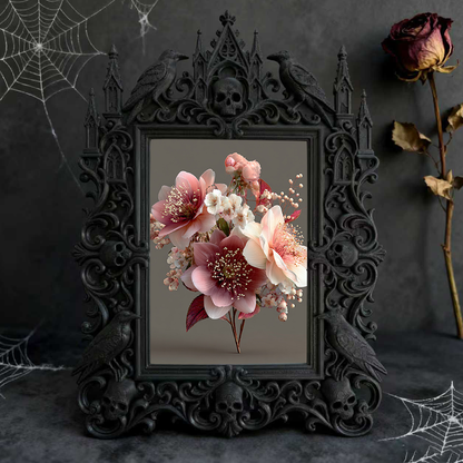 Gothic Dark Frame | Gothic Bar Counter Photo Prop, Wall-mountable/Desktop, Waterproof Plastic