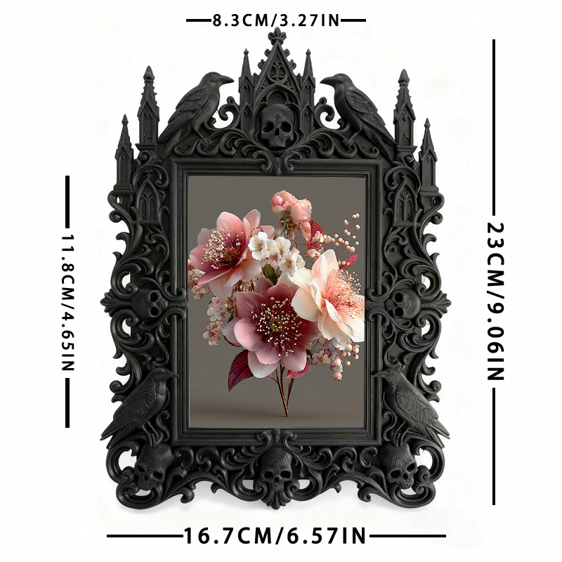 Gothic Dark Frame | Gothic Bar Counter Photo Prop, Wall-mountable/Desktop, Waterproof Plastic