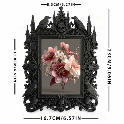 Gothic Dark Frame | Gothic Bar Counter Photo Prop, Wall-mountable/Desktop, Waterproof Plastic