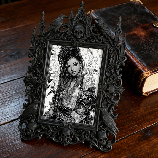 Gothic Dark Frame | Dark Bar Corner Accent, Photo Display, Waterproof Plastic