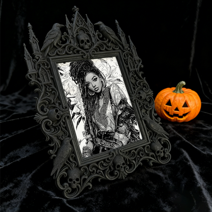 Gothic Dark Frame | Dark Bar Corner Accent, Photo Display, Waterproof Plastic