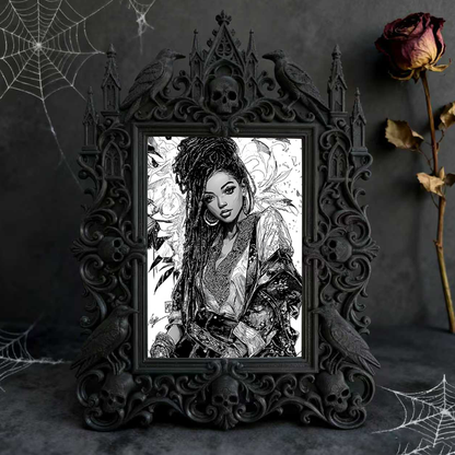 Gothic Dark Frame | Dark Bar Corner Accent, Photo Display, Waterproof Plastic