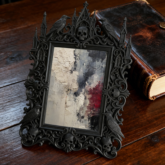 Gothic Dark Frame | Gothic Pub Lounge Decor, Photo Holder, Wall/Tabletop, Waterproof Plastic