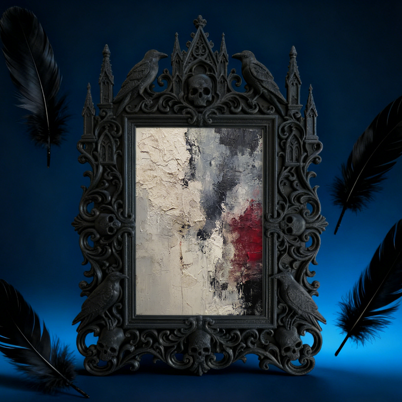 Gothic Dark Frame | Gothic Pub Lounge Decor, Photo Holder, Wall/Tabletop, Waterproof Plastic