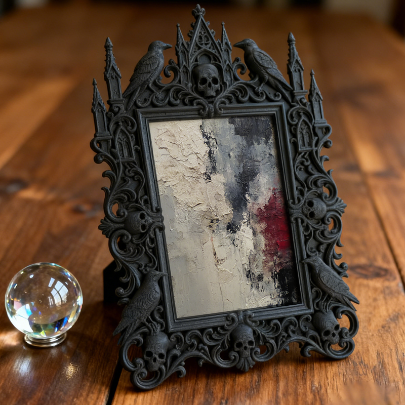 Gothic Dark Frame | Gothic Pub Lounge Decor, Photo Holder, Wall/Tabletop, Waterproof Plastic