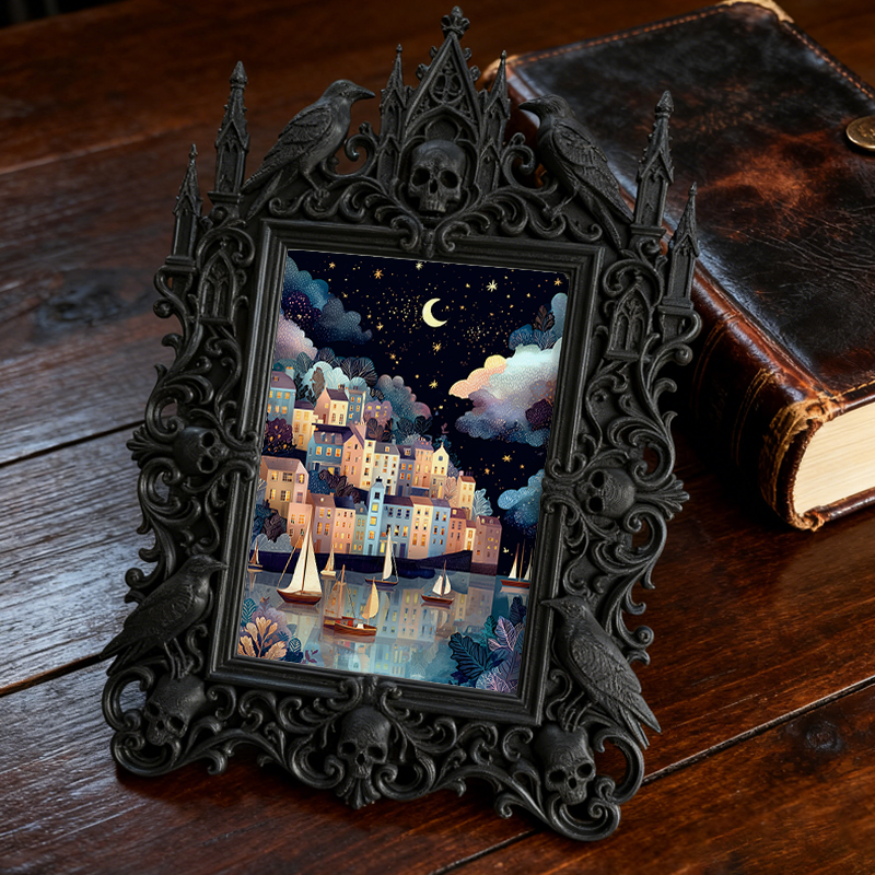 Gothic Dark Frame | Bar Counter Side Decor, Photo Ornament, Waterproof Plastic