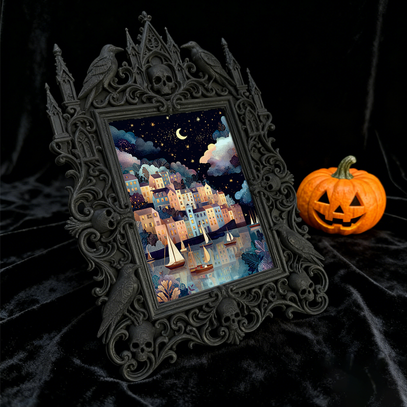 Gothic Dark Frame | Bar Counter Side Decor, Photo Ornament, Waterproof Plastic