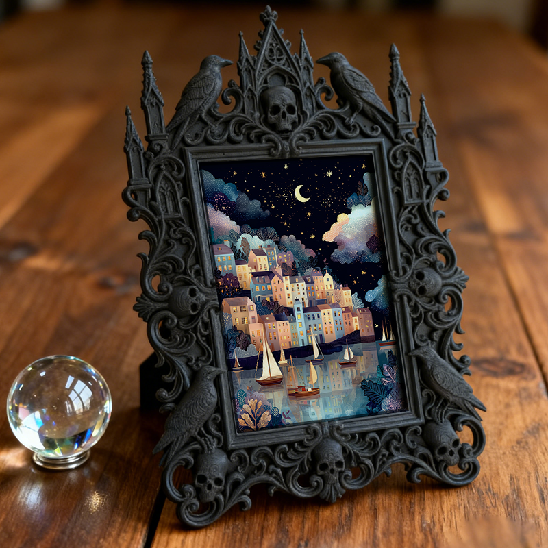 Gothic Dark Frame | Bar Counter Side Decor, Photo Ornament, Waterproof Plastic