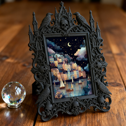 Gothic Dark Frame | Bar Counter Side Decor, Photo Ornament, Waterproof Plastic