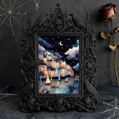 Gothic Dark Frame | Bar Counter Side Decor, Photo Ornament, Waterproof Plastic
