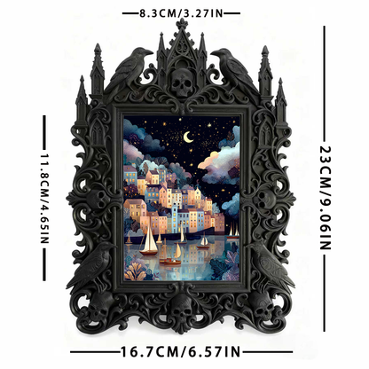 Gothic Dark Frame | Bar Counter Side Decor, Photo Ornament, Waterproof Plastic