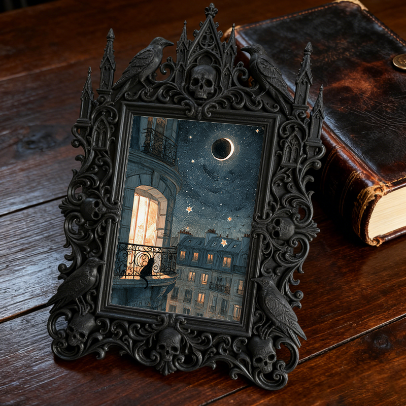 Gothic Dark Frame | Speakeasy Bar Corner Decor, Photo Display, Waterproof Plastic