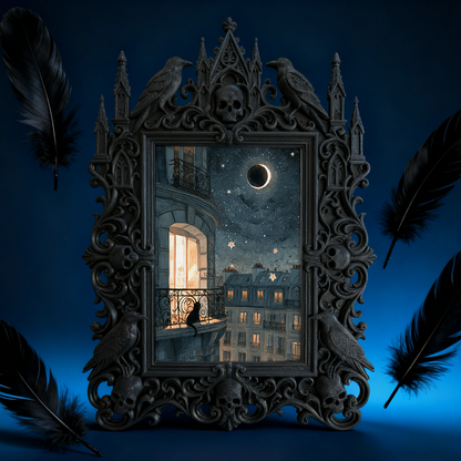 Gothic Dark Frame | Speakeasy Bar Corner Decor, Photo Display, Waterproof Plastic