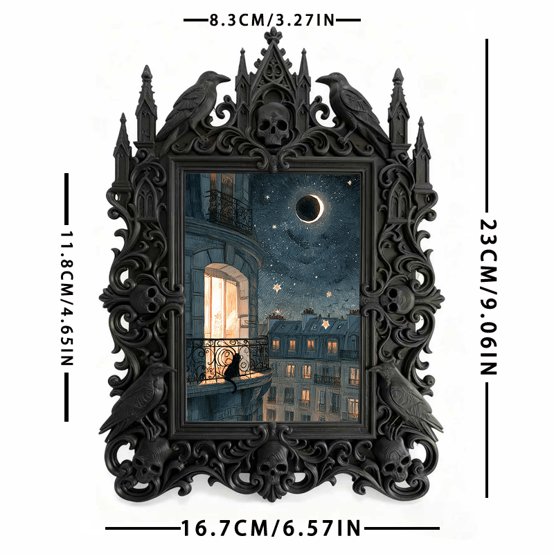 Gothic Dark Frame | Speakeasy Bar Corner Decor, Photo Display, Waterproof Plastic