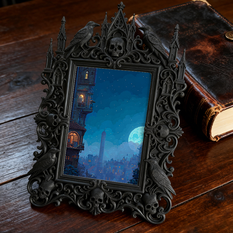 Gothic Dark Frame | Gothic Bar Wall Art, Photo Frame, Waterproof Plastic