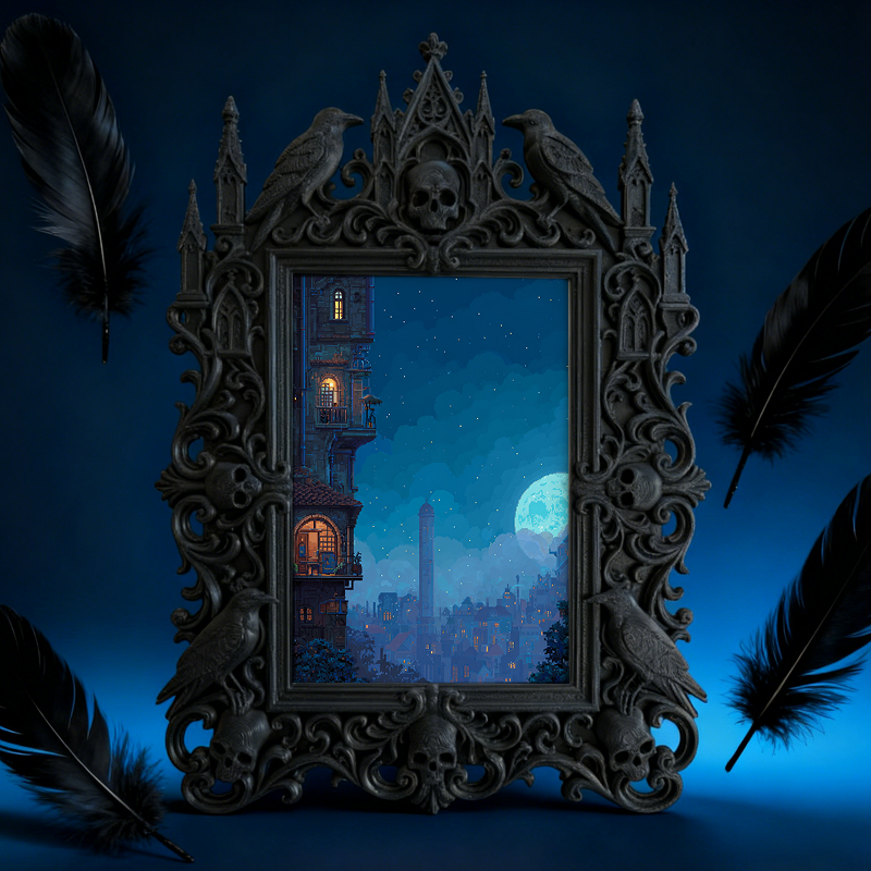 Gothic Dark Frame | Gothic Bar Wall Art, Photo Frame, Waterproof Plastic