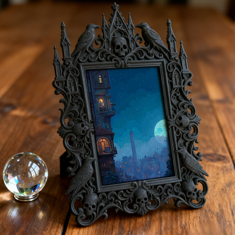 Gothic Dark Frame | Gothic Bar Wall Art, Photo Frame, Waterproof Plastic
