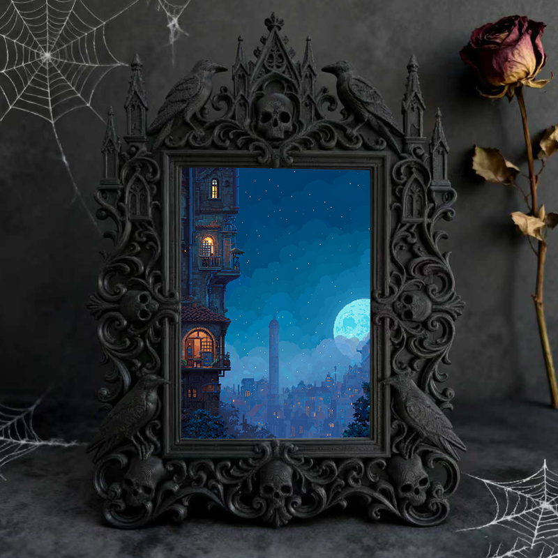 Gothic Dark Frame | Gothic Bar Wall Art, Photo Frame, Waterproof Plastic