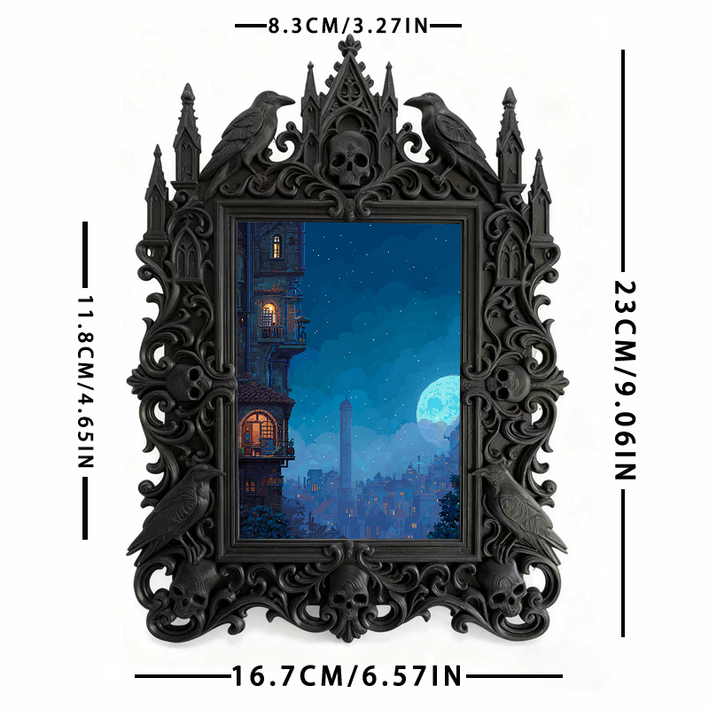 Gothic Dark Frame | Gothic Bar Wall Art, Photo Frame, Waterproof Plastic