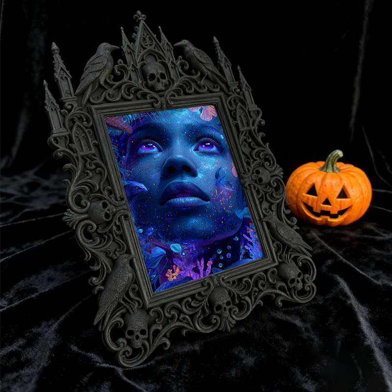 Gothic Dark Frame | Vampire Pub Table Photo Frame, Dual-use, Waterproof Plastic
