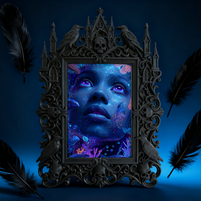 Gothic Dark Frame | Vampire Pub Table Photo Frame, Dual-use, Waterproof Plastic