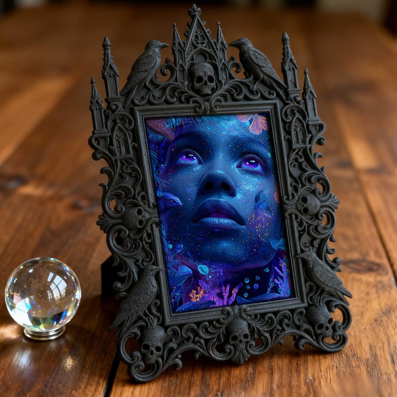 Gothic Dark Frame | Vampire Pub Table Photo Frame, Dual-use, Waterproof Plastic