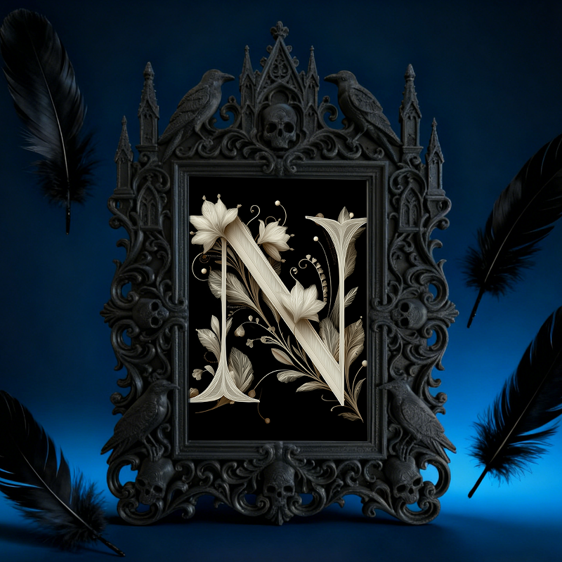 Gothic Dark Frame | Dark Lounge Corner Decor, Photo Prop, Wall/Tabletop, Waterproof Plastic