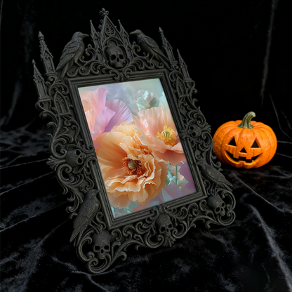 Gothic Dark Frame | Cocktail Bar Shelf Decor, Photo Holder, Waterproof Plastic